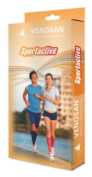 meia sportactive media compressao 20-30 mmhg bd preta g - venosan