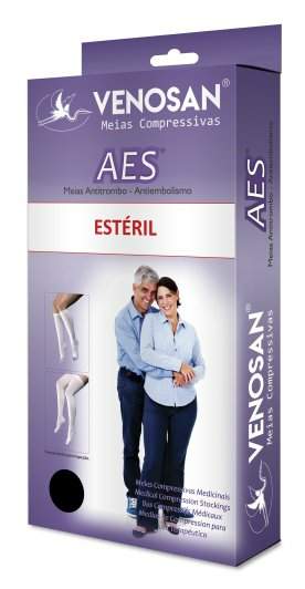 meia venosan aes suave compressao agh 18mmhg (p) pe aberto branca