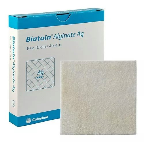 curativo alginato ag prata biatain 10x10cm - coloplast